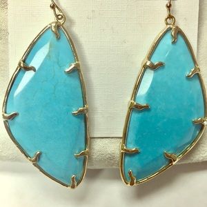 Kendra Scott gold and Turquoise Willow earrings